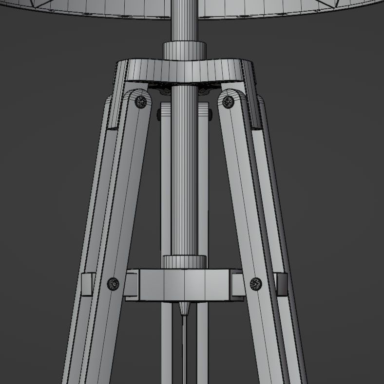 Tripod floor lamp Low-poly 3D model_38
