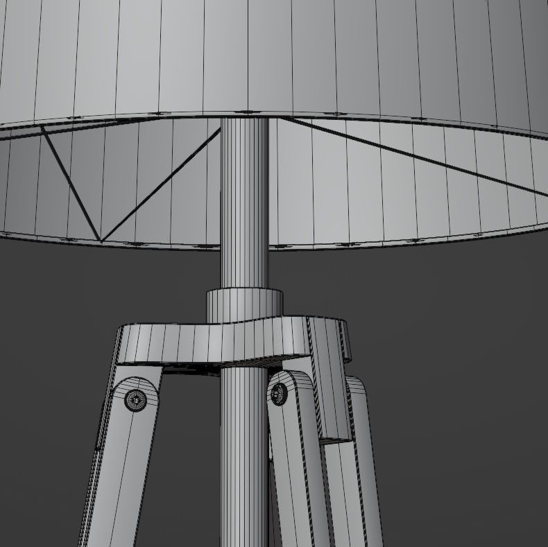 Tripod floor lamp Low-poly 3D model_39