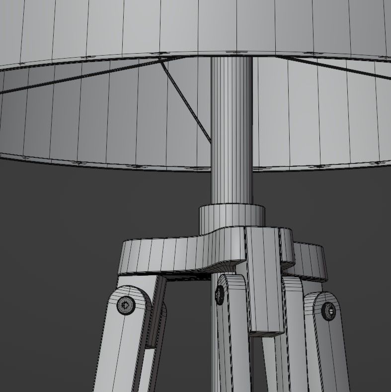 Tripod floor lamp Low-poly 3D model_40