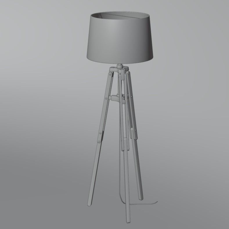 Tripod floor lamp Low-poly 3D model_19