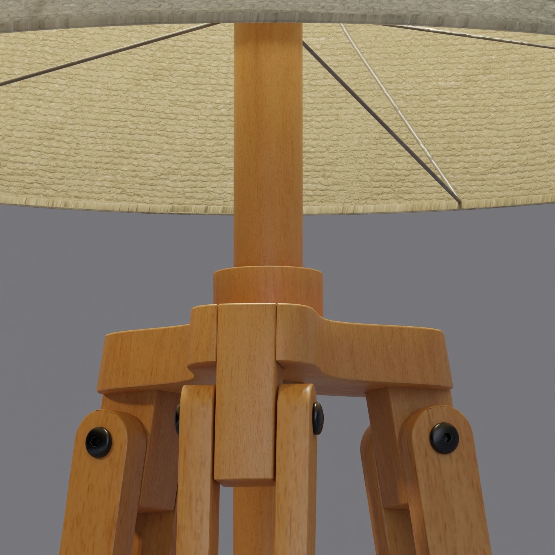 Tripod floor lamp Low-poly 3D model_13