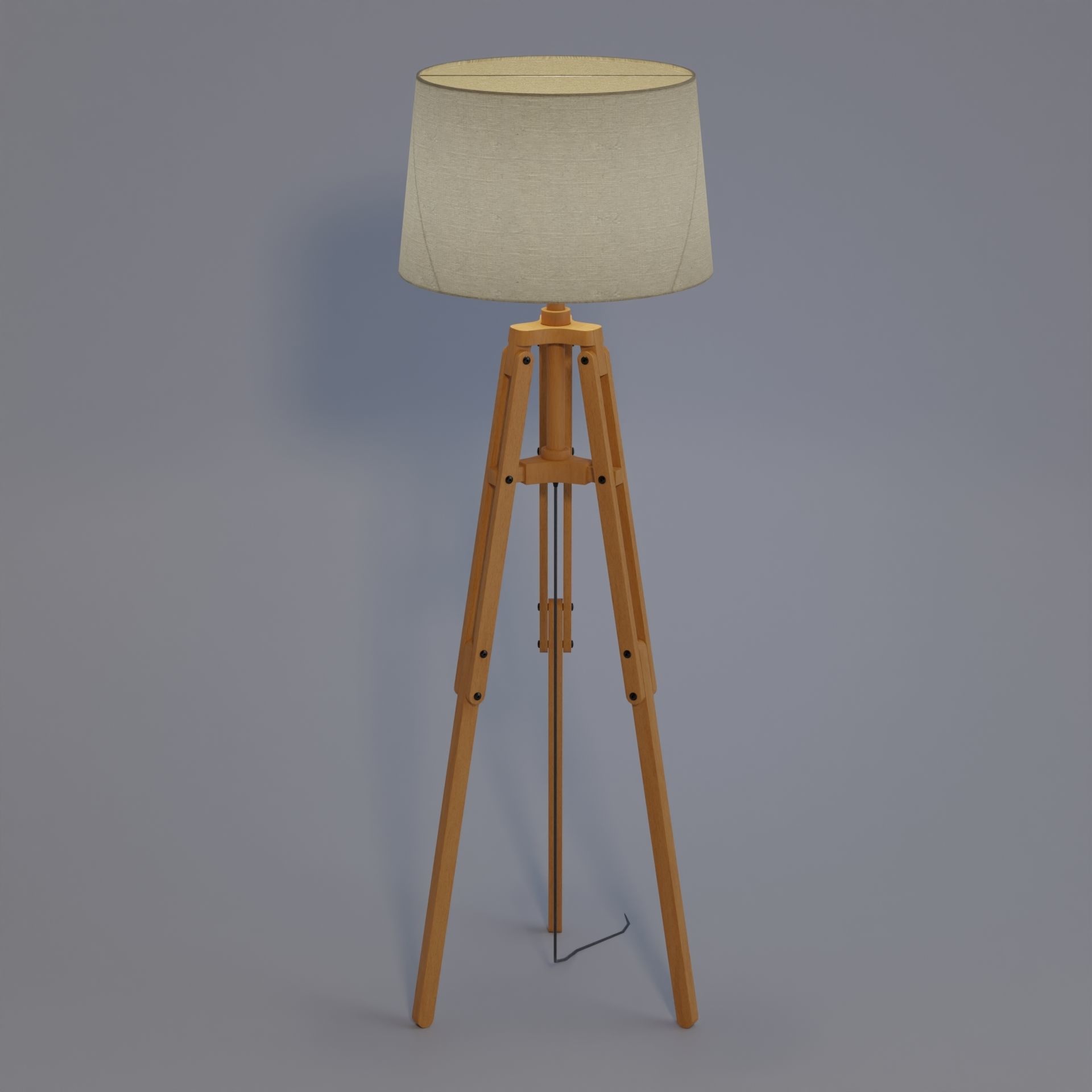 Tripod floor lamp Low-poly 3D model_3