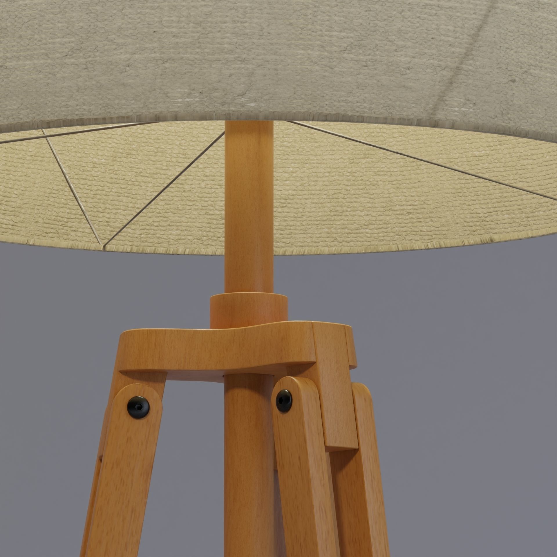Tripod floor lamp Low-poly 3D model_11