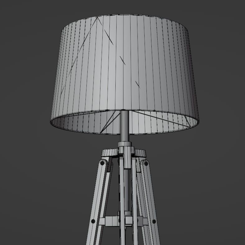 Tripod floor lamp Low-poly 3D model_35