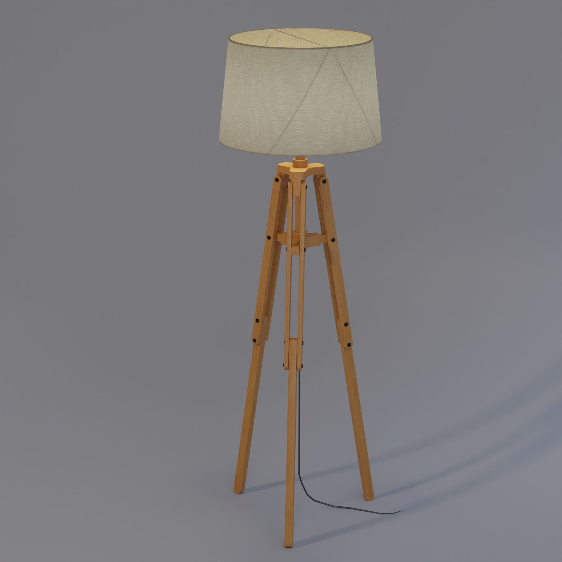 Tripod floor lamp Low-poly 3D model_6