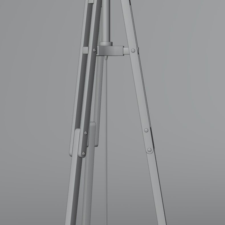 Tripod floor lamp Low-poly 3D model_23
