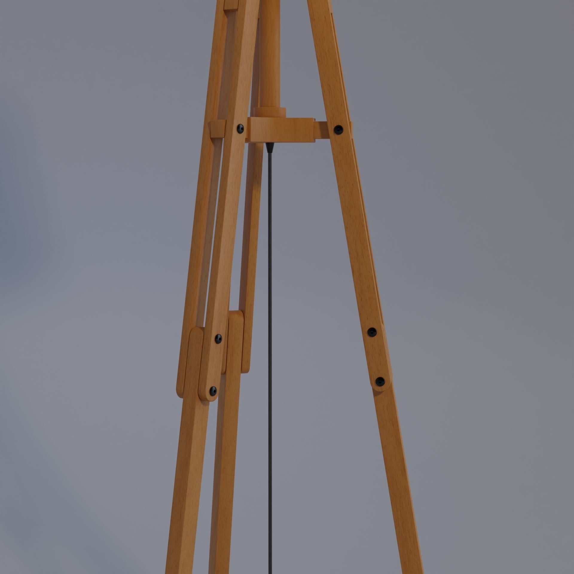 Tripod floor lamp Low-poly 3D model_9