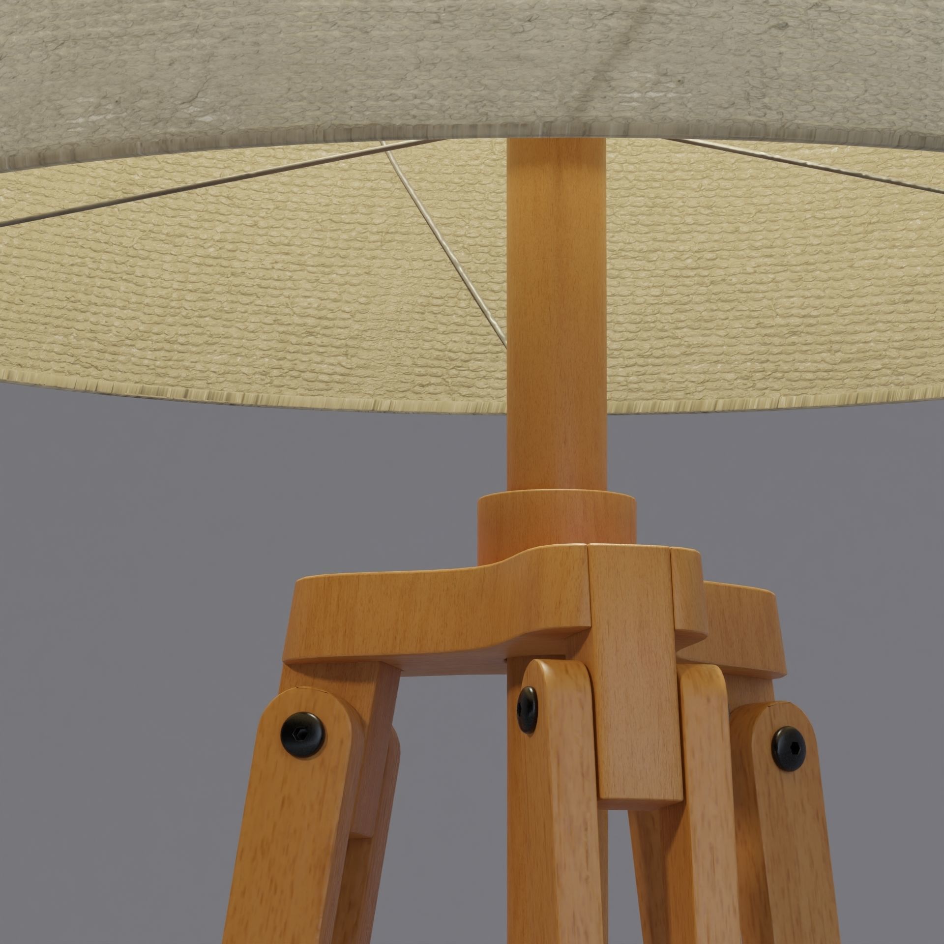 Tripod floor lamp Low-poly 3D model_12