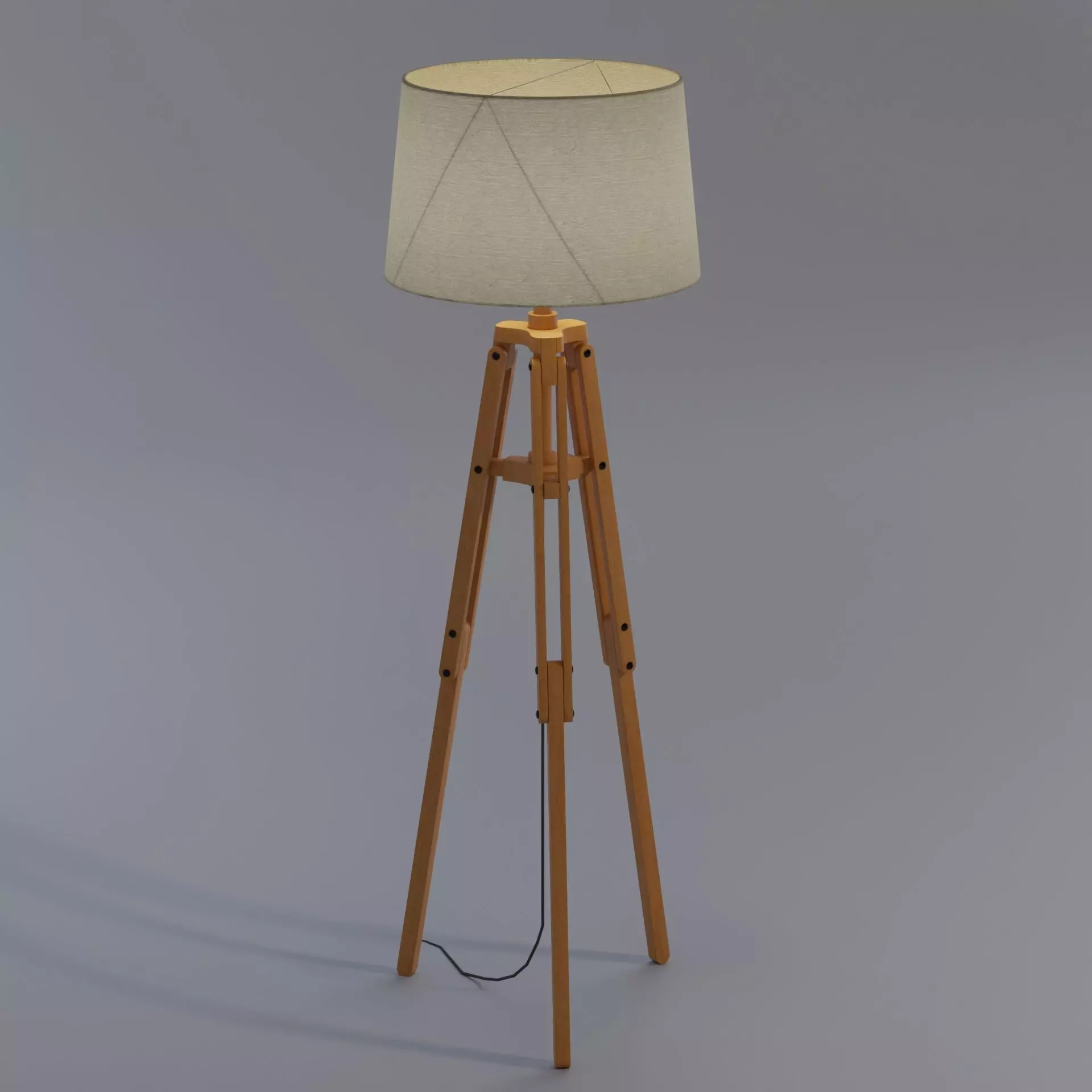 Tripod floor lamp Low-poly 3D model_0