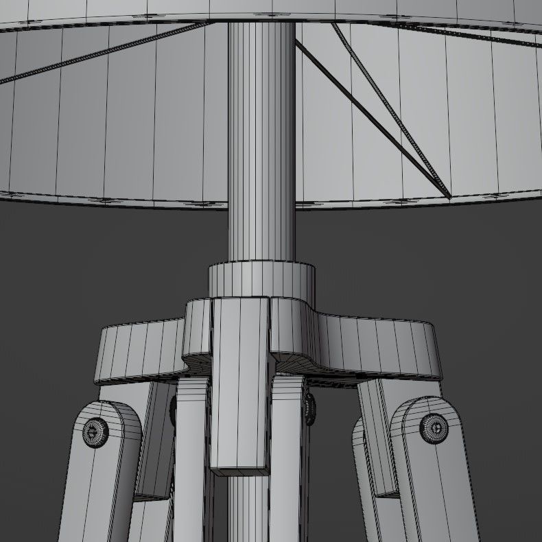 Tripod floor lamp Low-poly 3D model_41