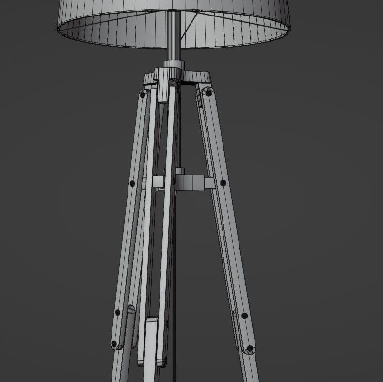 Tripod floor lamp Low-poly 3D model_36