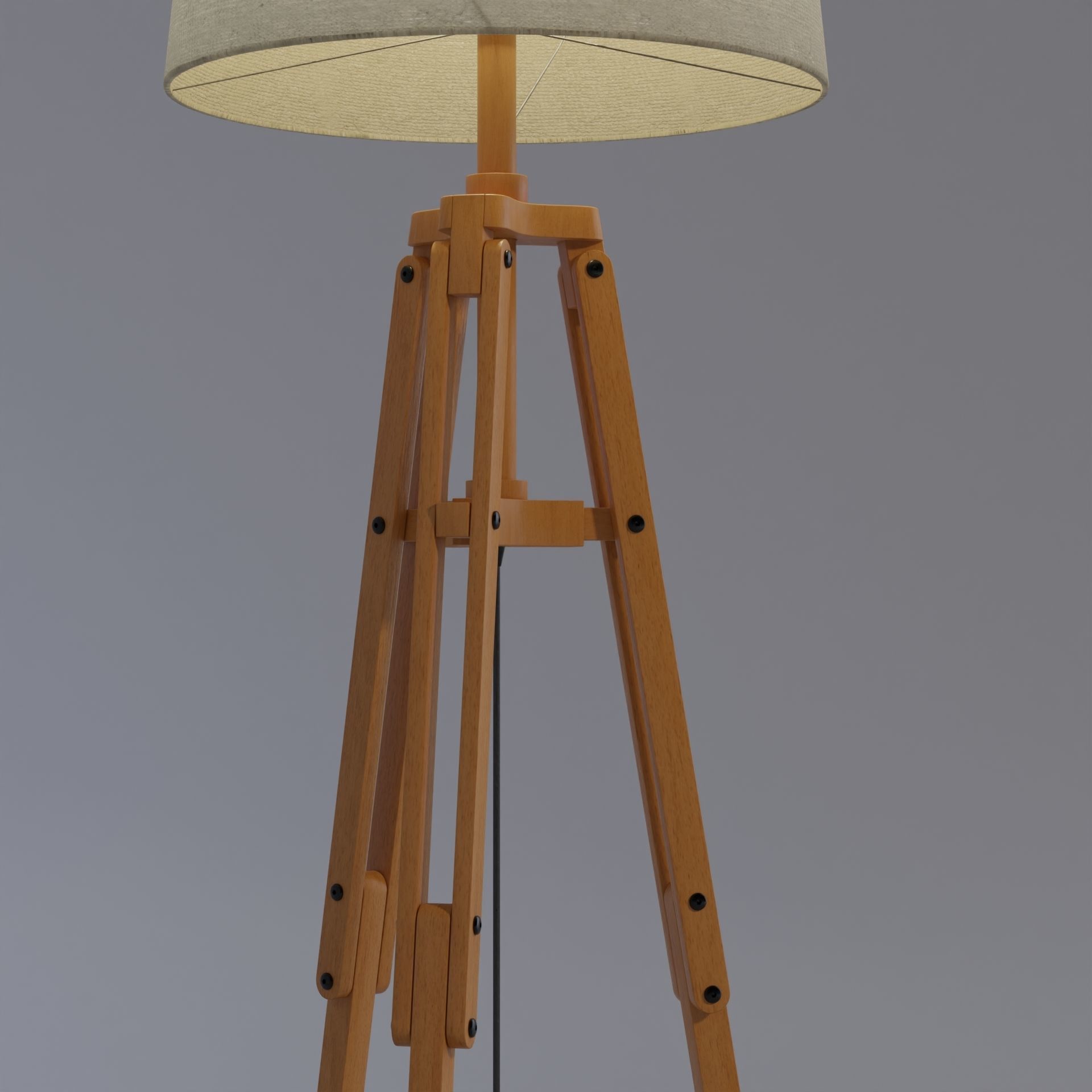Tripod floor lamp Low-poly 3D model_8