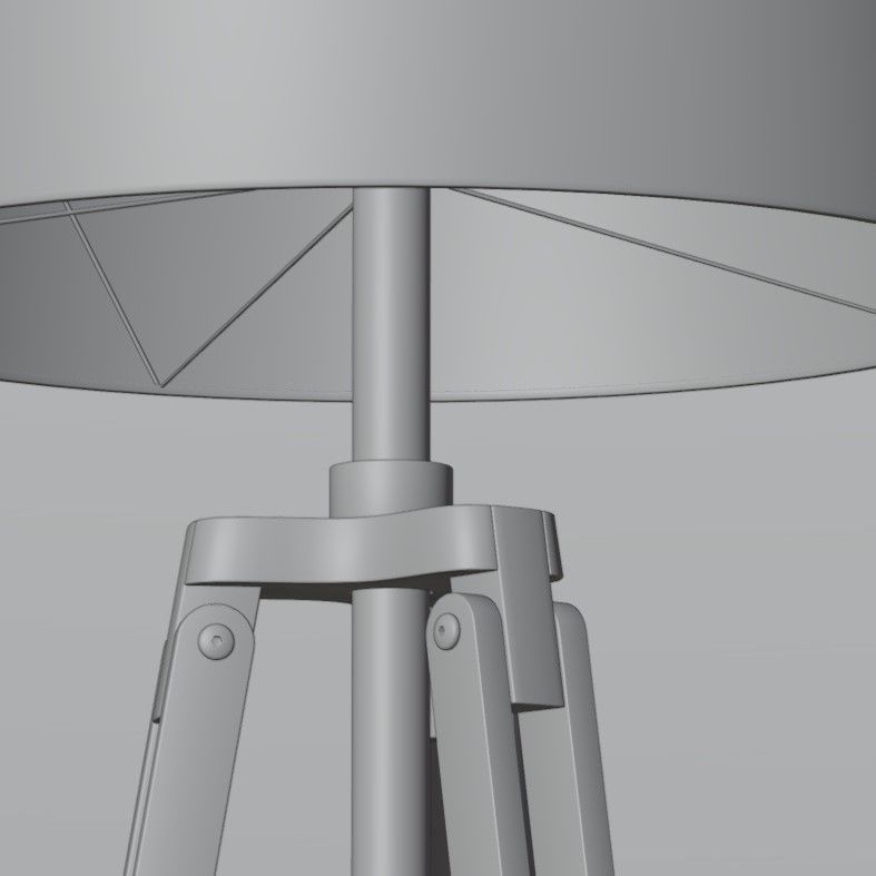 Tripod floor lamp Low-poly 3D model_25
