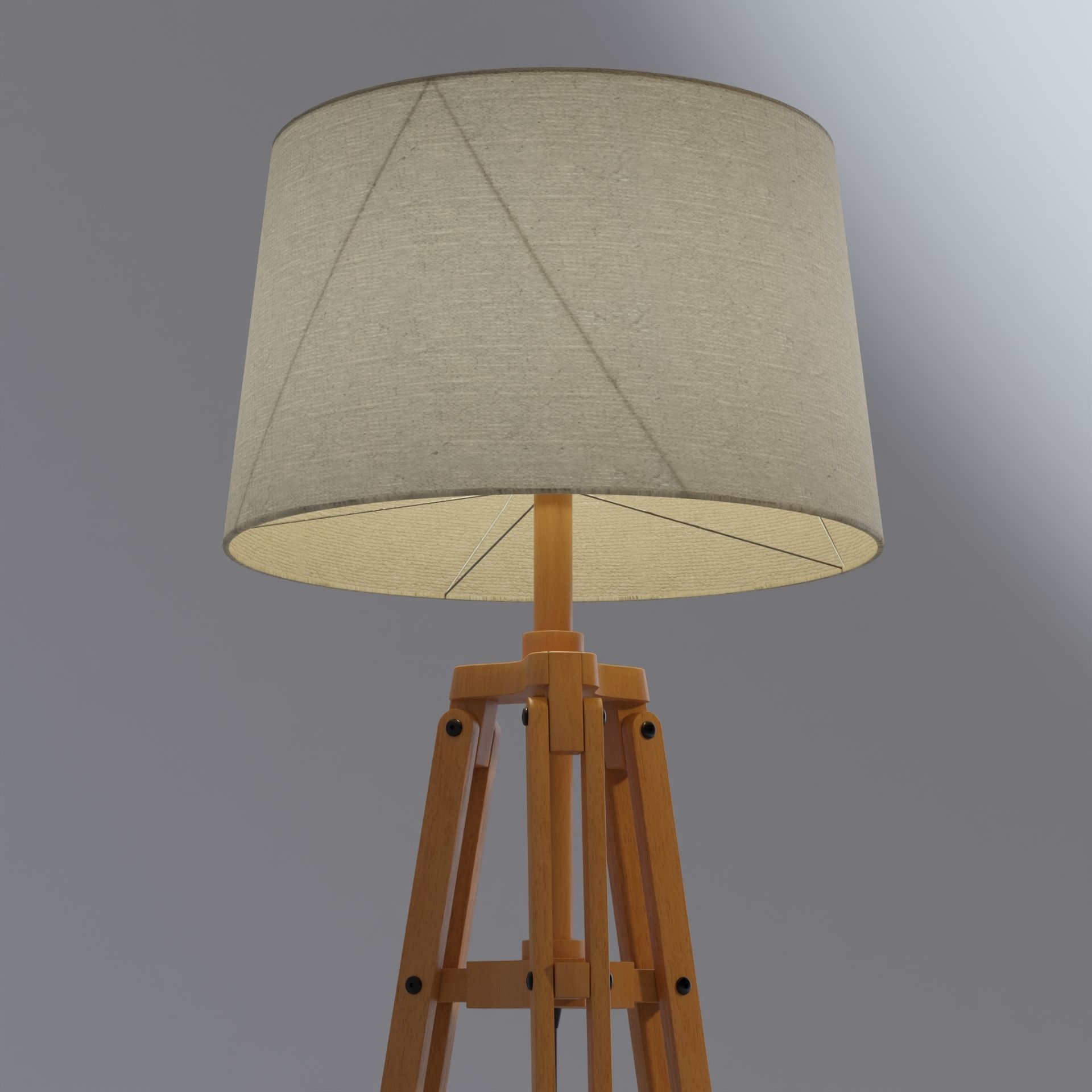 Tripod floor lamp Low-poly 3D model_7