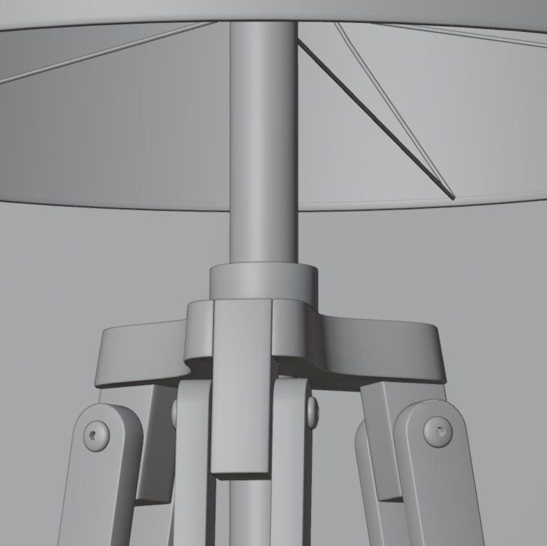 Tripod floor lamp Low-poly 3D model_27
