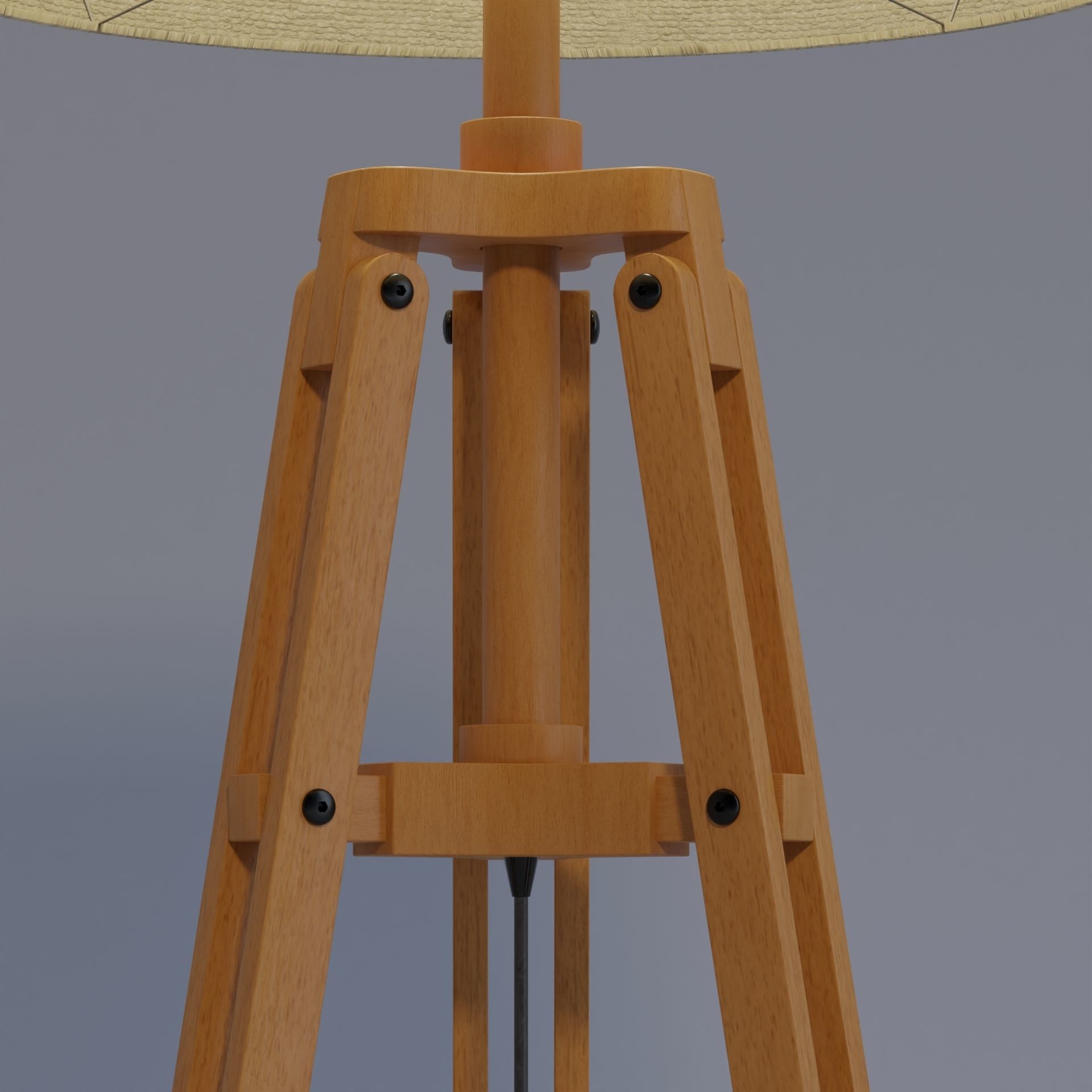 Tripod floor lamp Low-poly 3D model_10