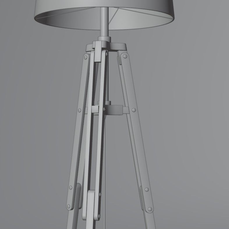 Tripod floor lamp Low-poly 3D model_22
