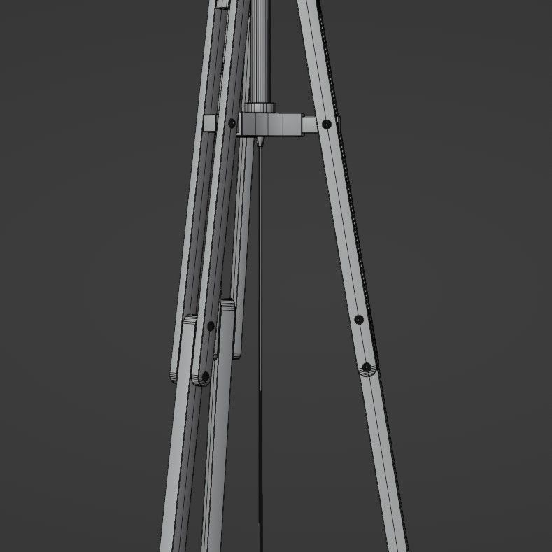 Tripod floor lamp Low-poly 3D model_37