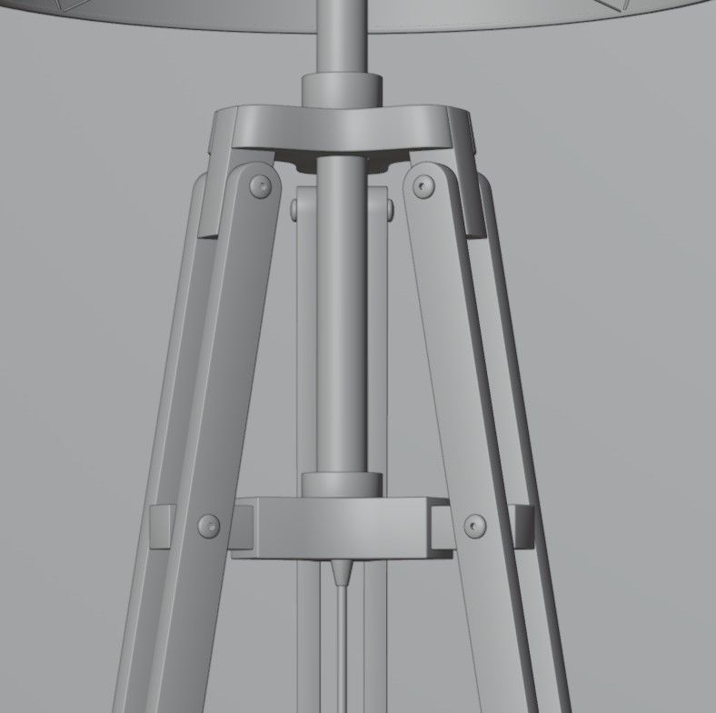 Tripod floor lamp Low-poly 3D model_24