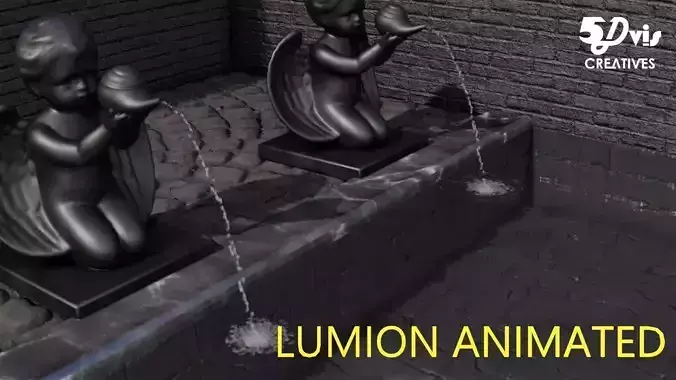 LUMION ANIMATED FOUNTAIN cherub figurine fountain