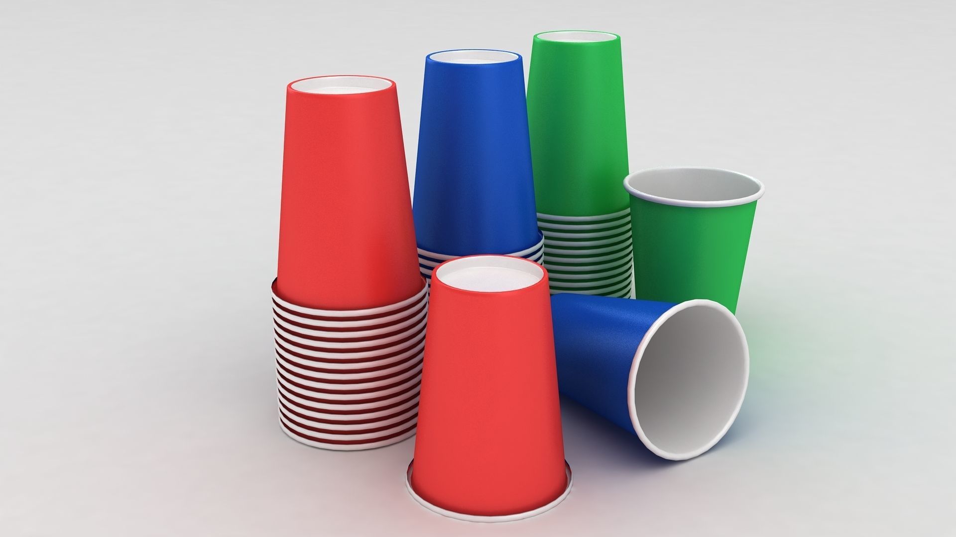 Stack Of Paper Cups 3D model_1