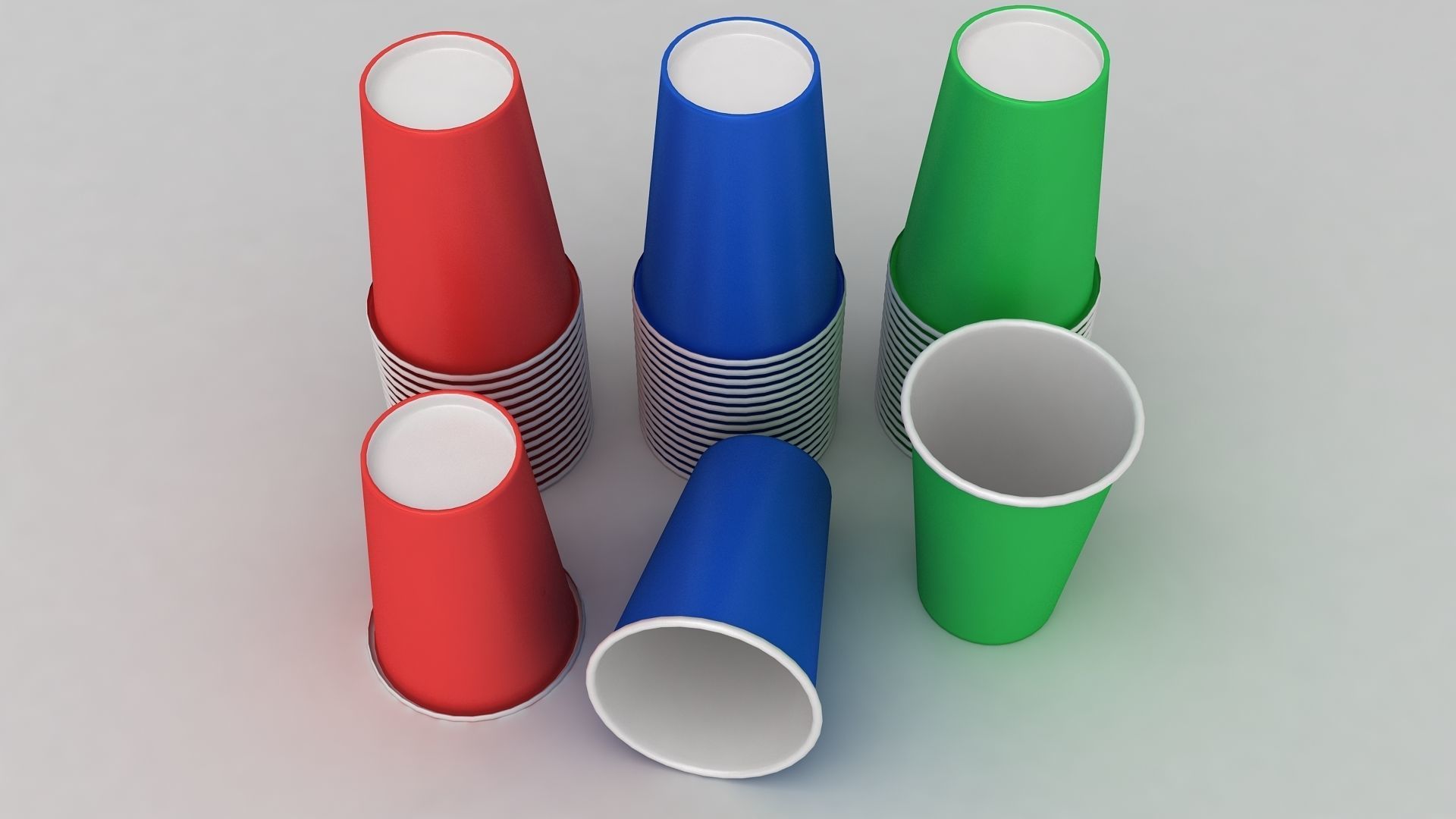 Stack Of Paper Cups 3D model_3