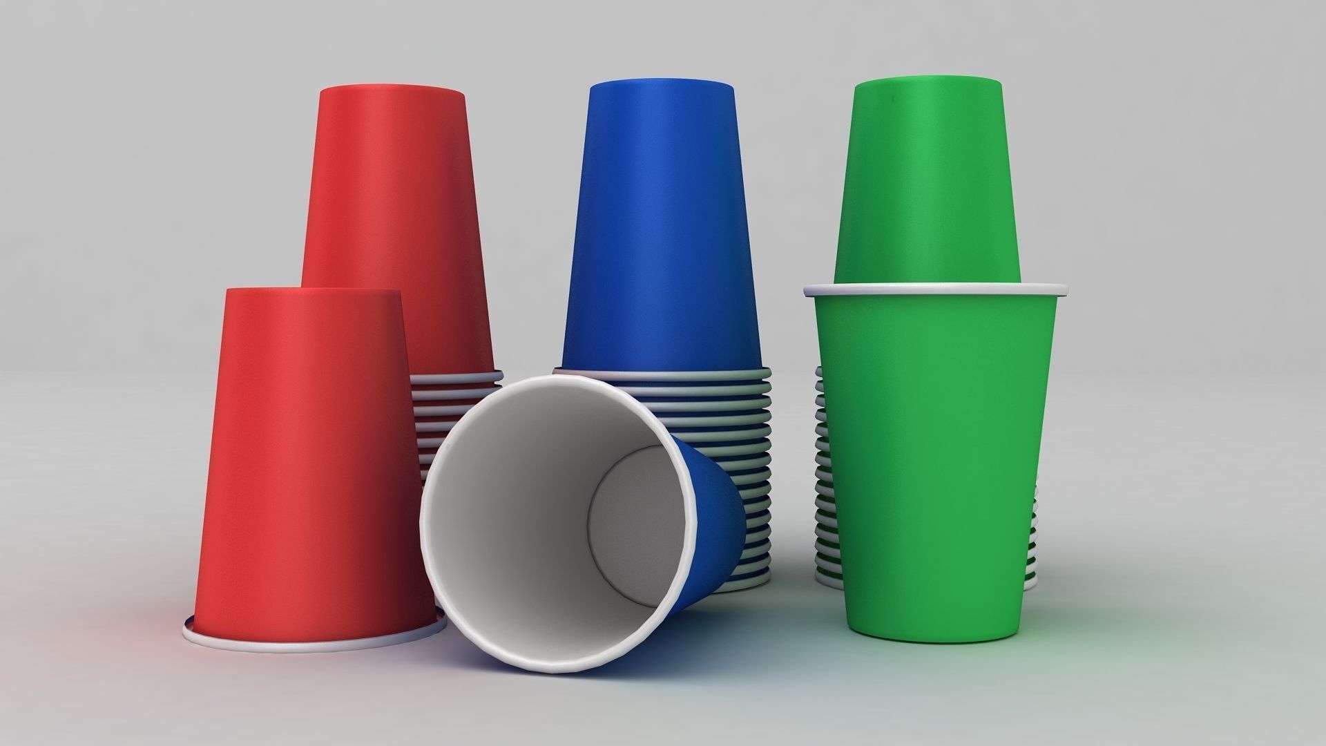 Stack Of Paper Cups 3D model_2