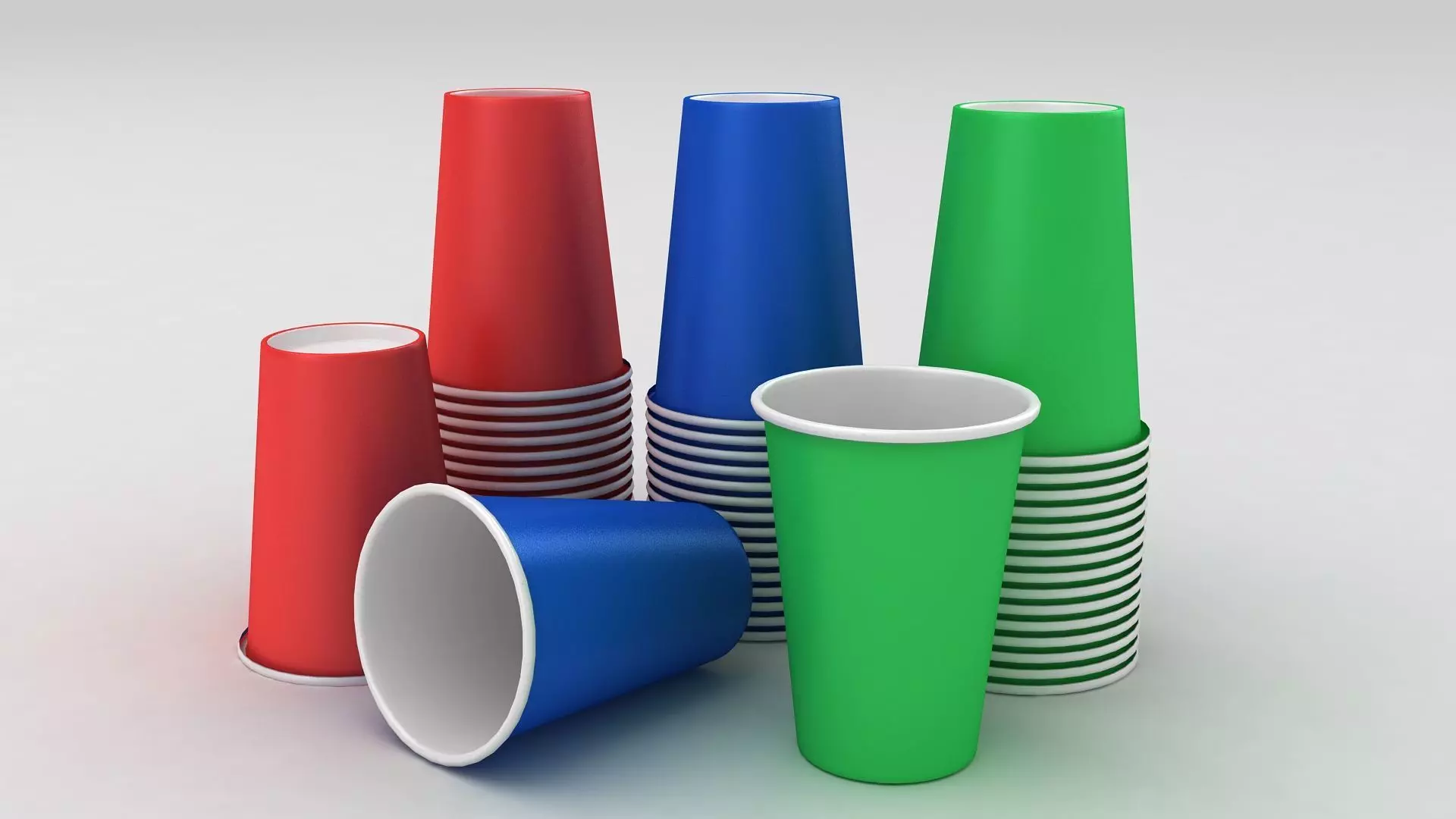 Stack Of Paper Cups 3D model_0