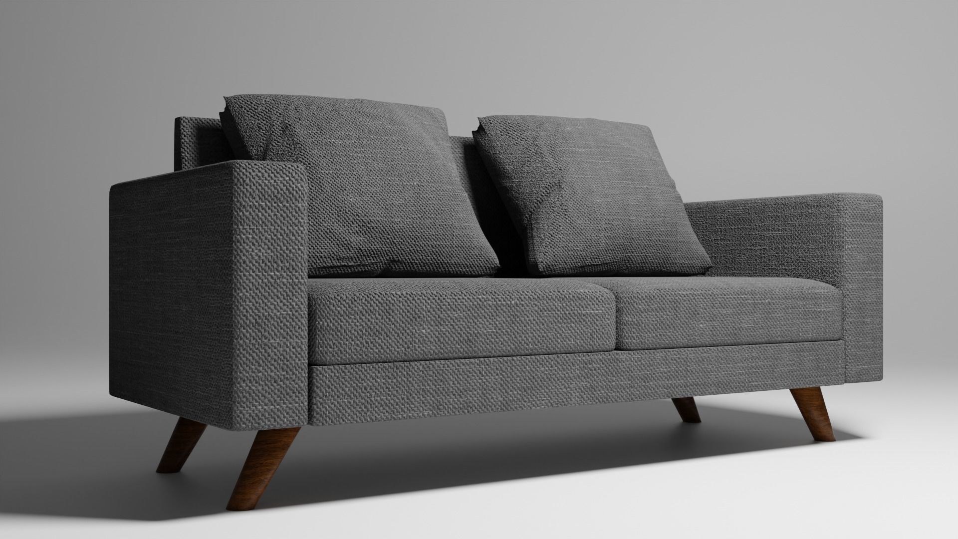 Mid-Century Modern Loveseat Sofa 3D Model Low-poly 3D model_1