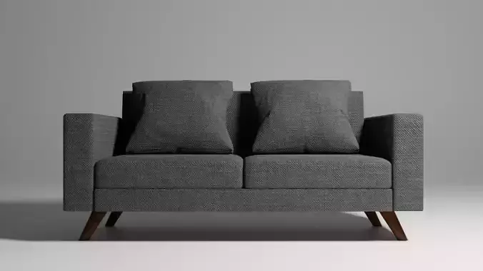Mid-Century Modern Loveseat Sofa 3D Model