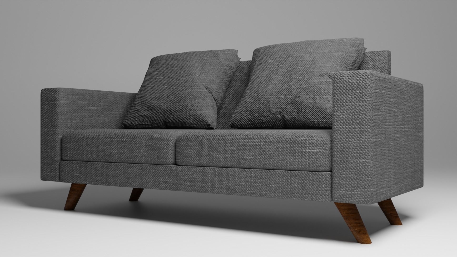 Mid-Century Modern Loveseat Sofa 3D Model Low-poly 3D model_2