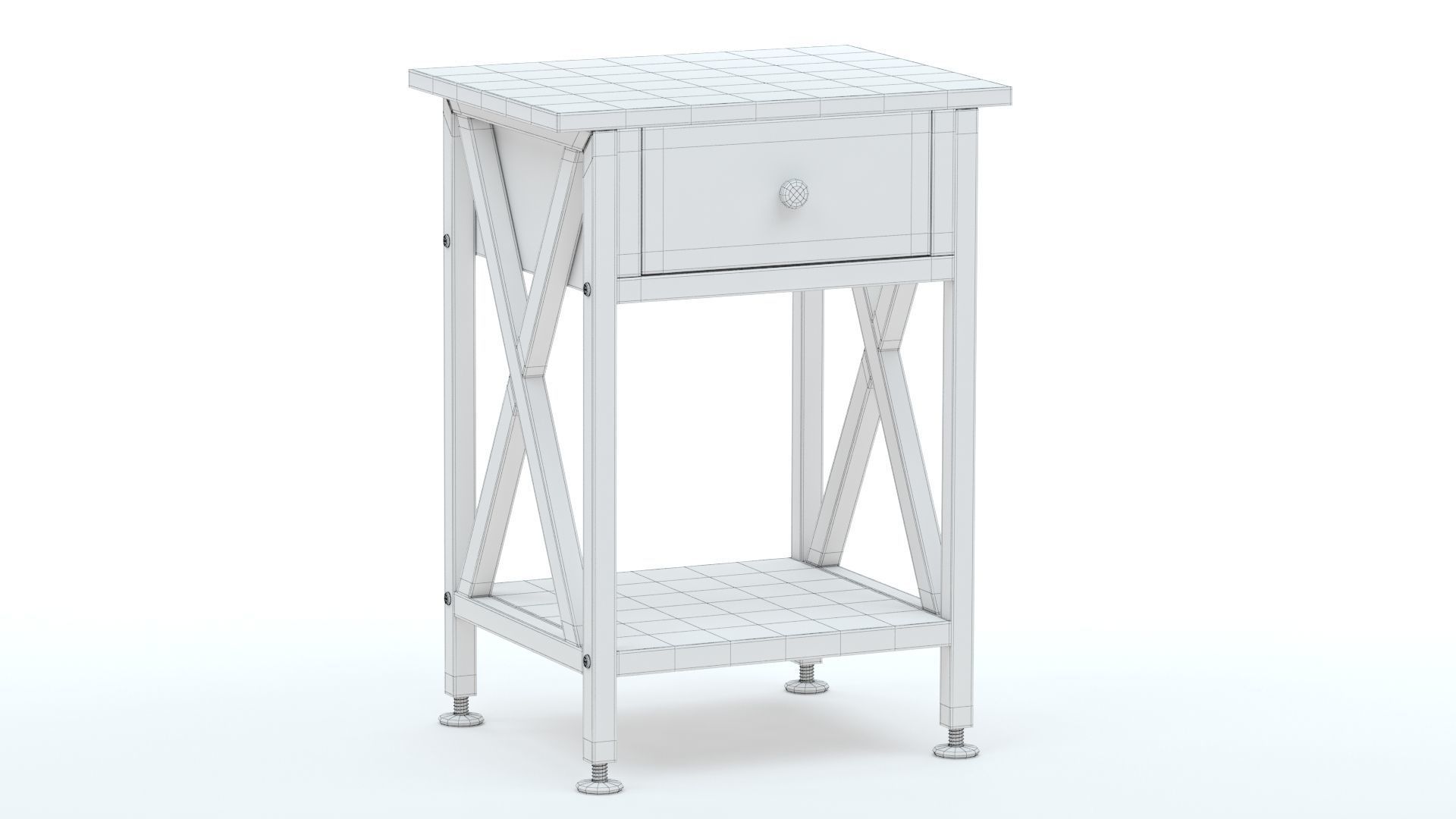 VECELO Table Night Stand  3D model_8