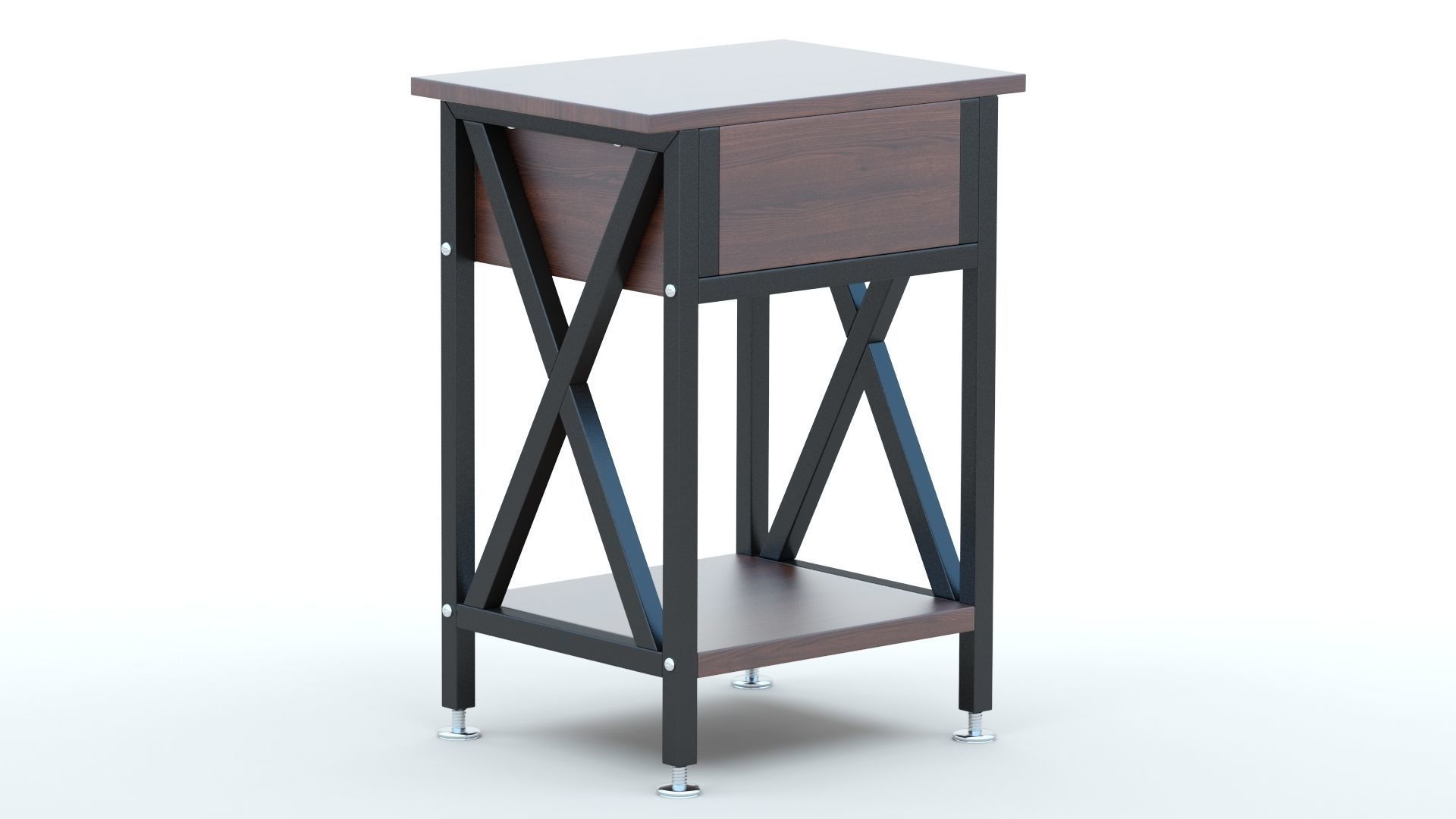VECELO Table Night Stand  3D model_4