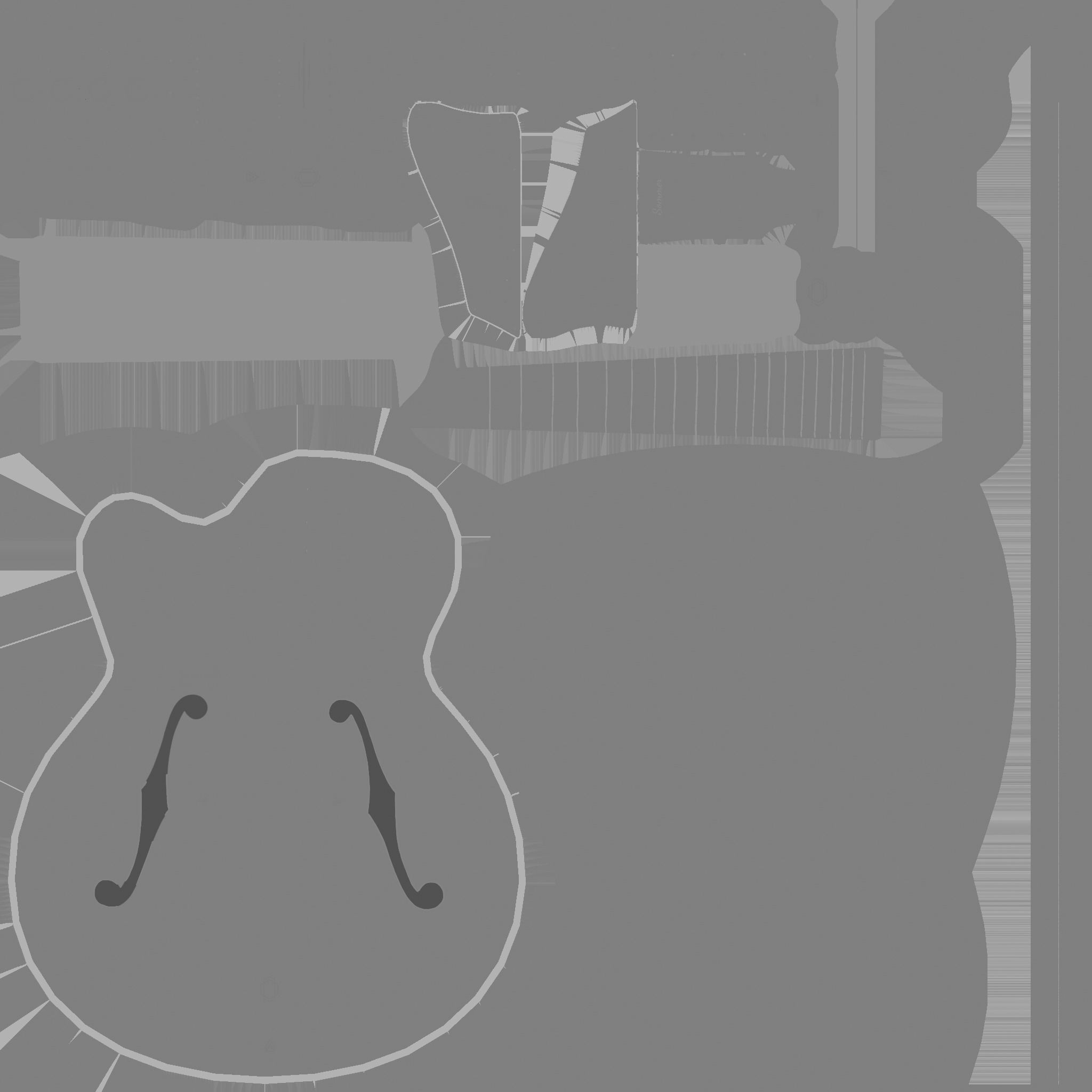 Electric Guitar J01 Red - Music Instrument Design Low-poly 3D model_21