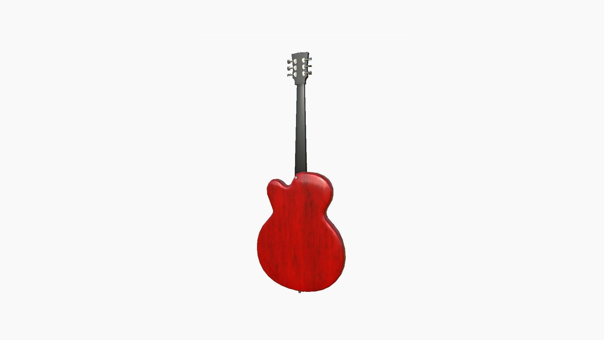 Electric Guitar J01 Red - Music Instrument Design Low-poly 3D model_4