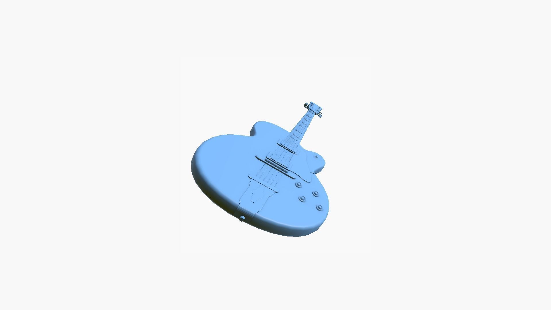 Electric Guitar J01 Red - Music Instrument Design Low-poly 3D model_10