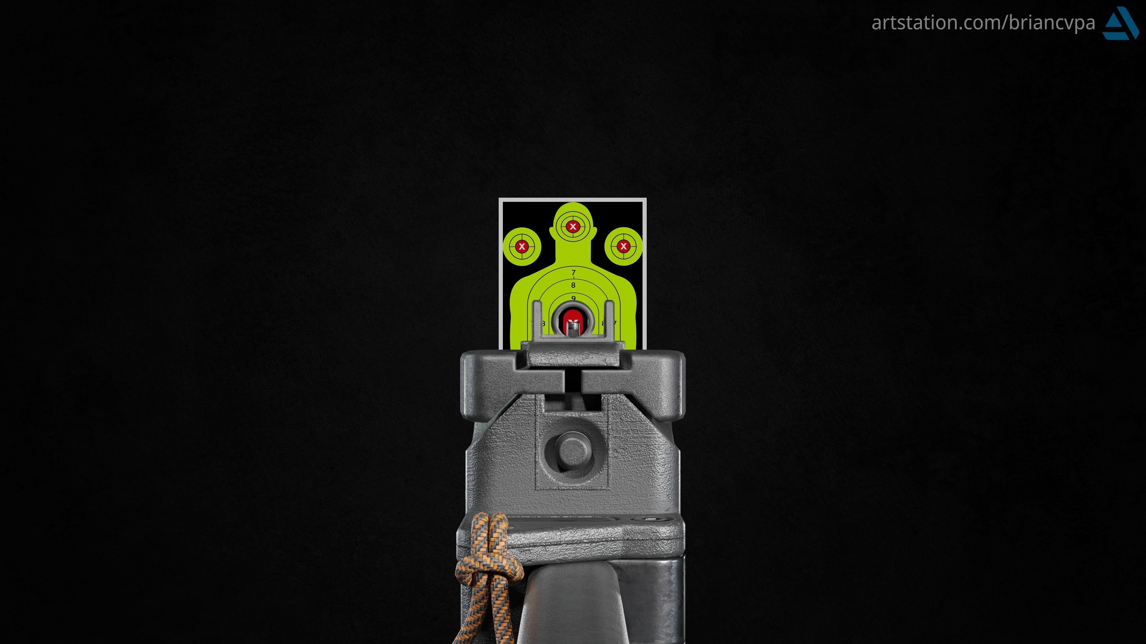 Brugger and Thomet MP9 Low-poly 3D model_7