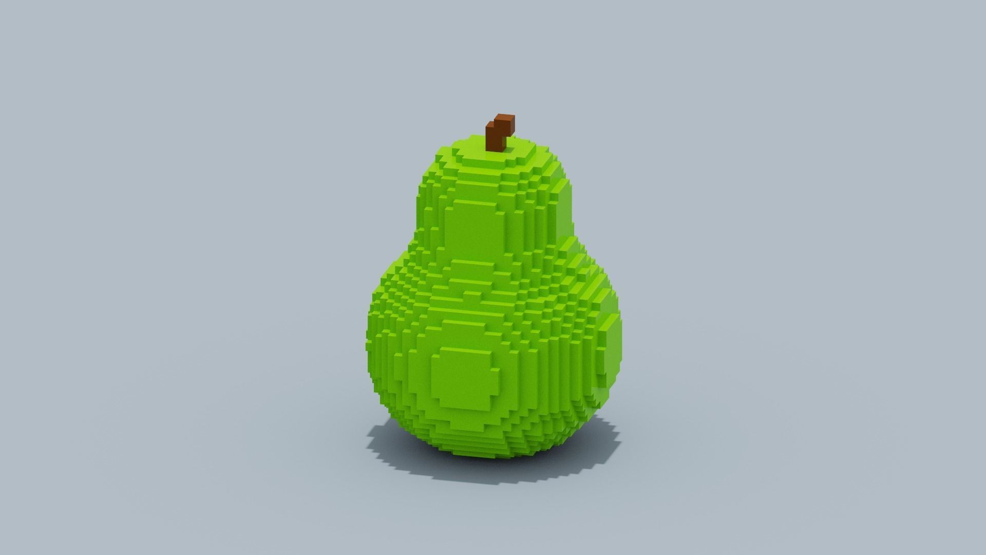 Voxel Pear Low-poly 3D model_4