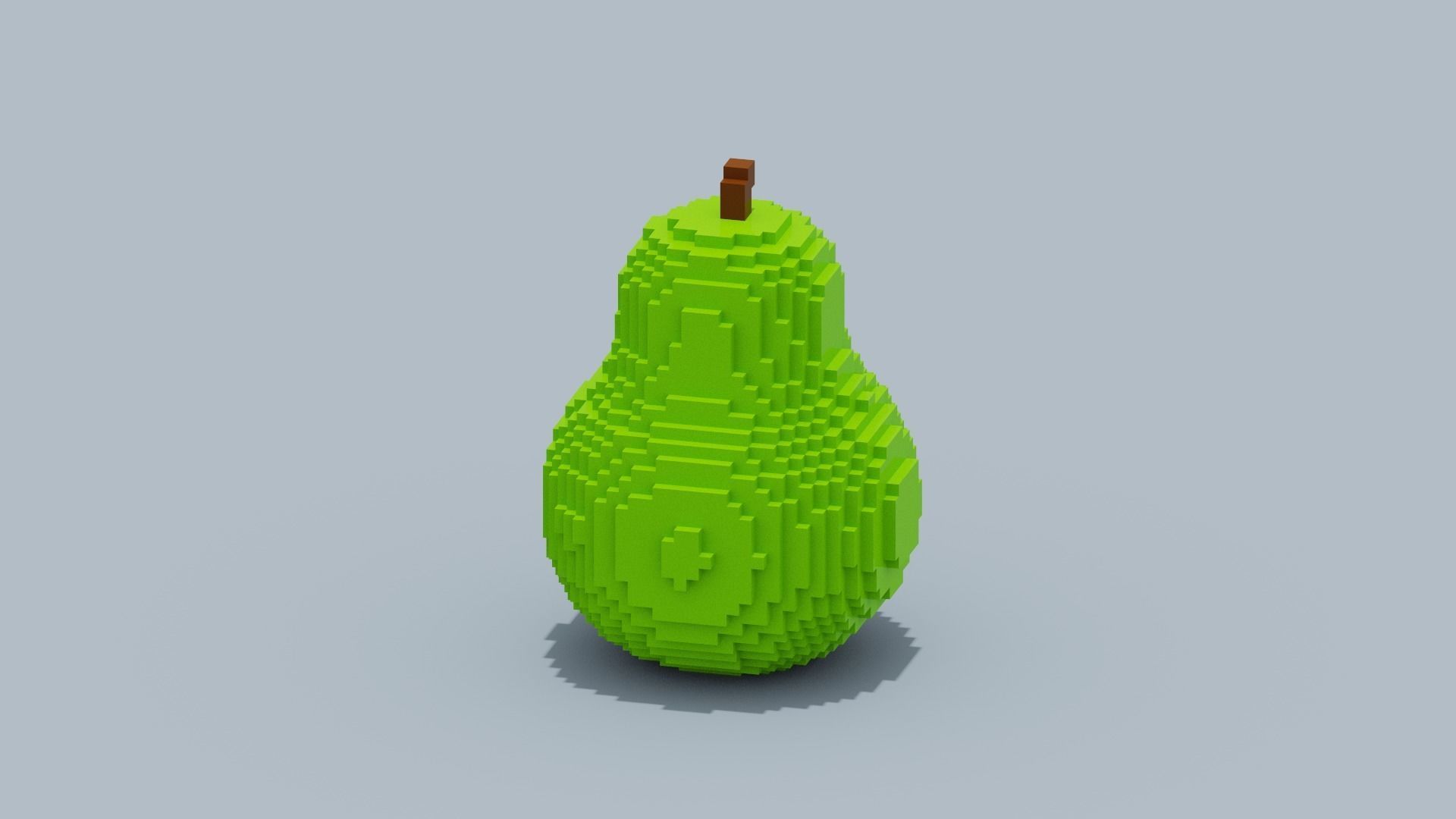 Voxel Pear Low-poly 3D model_2