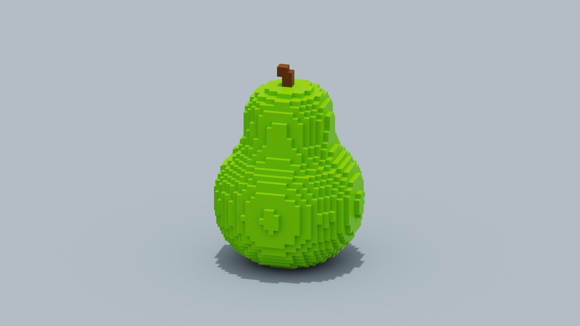 Voxel Pear Low-poly 3D model_11