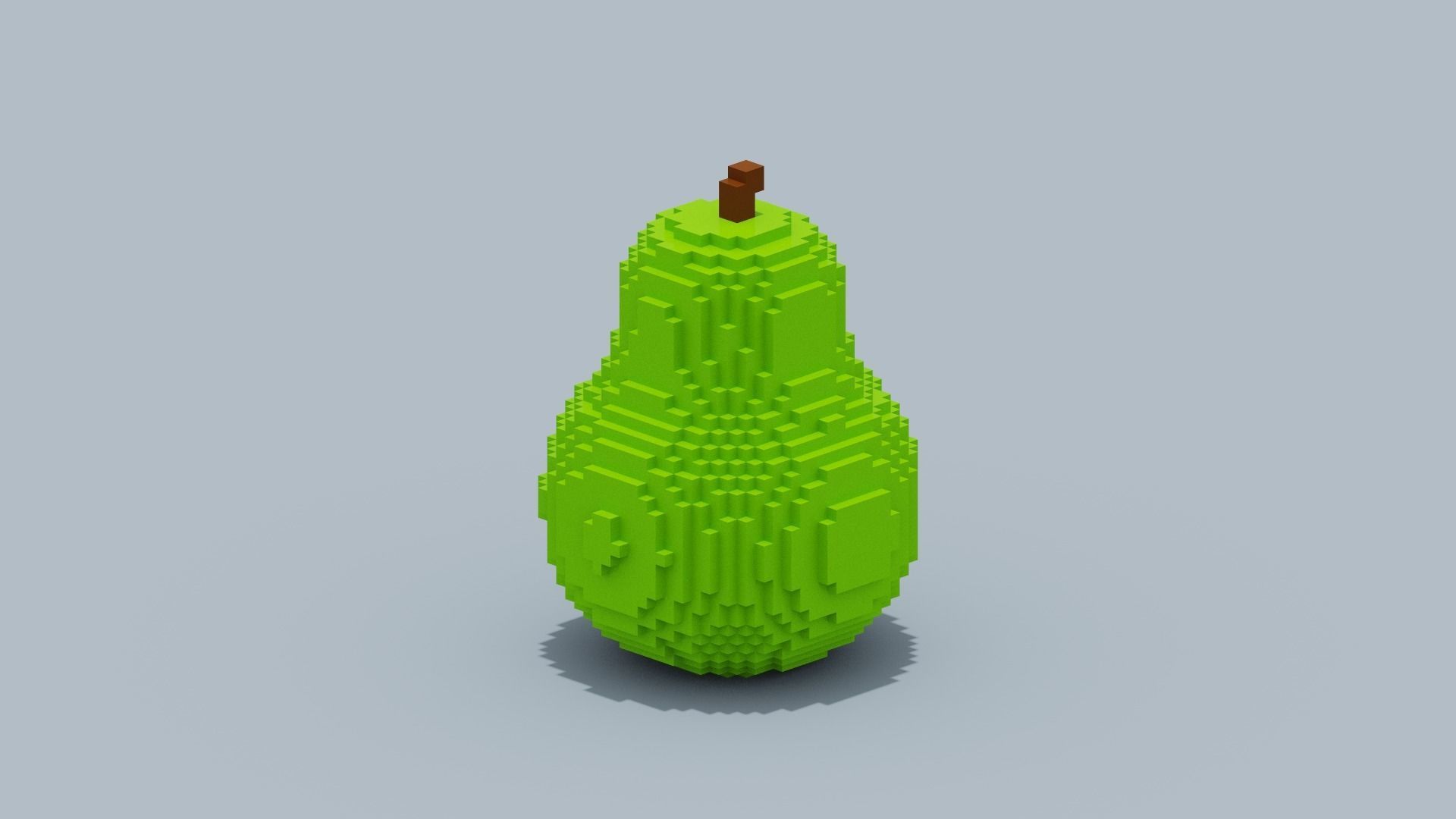 Voxel Pear Low-poly 3D model_1