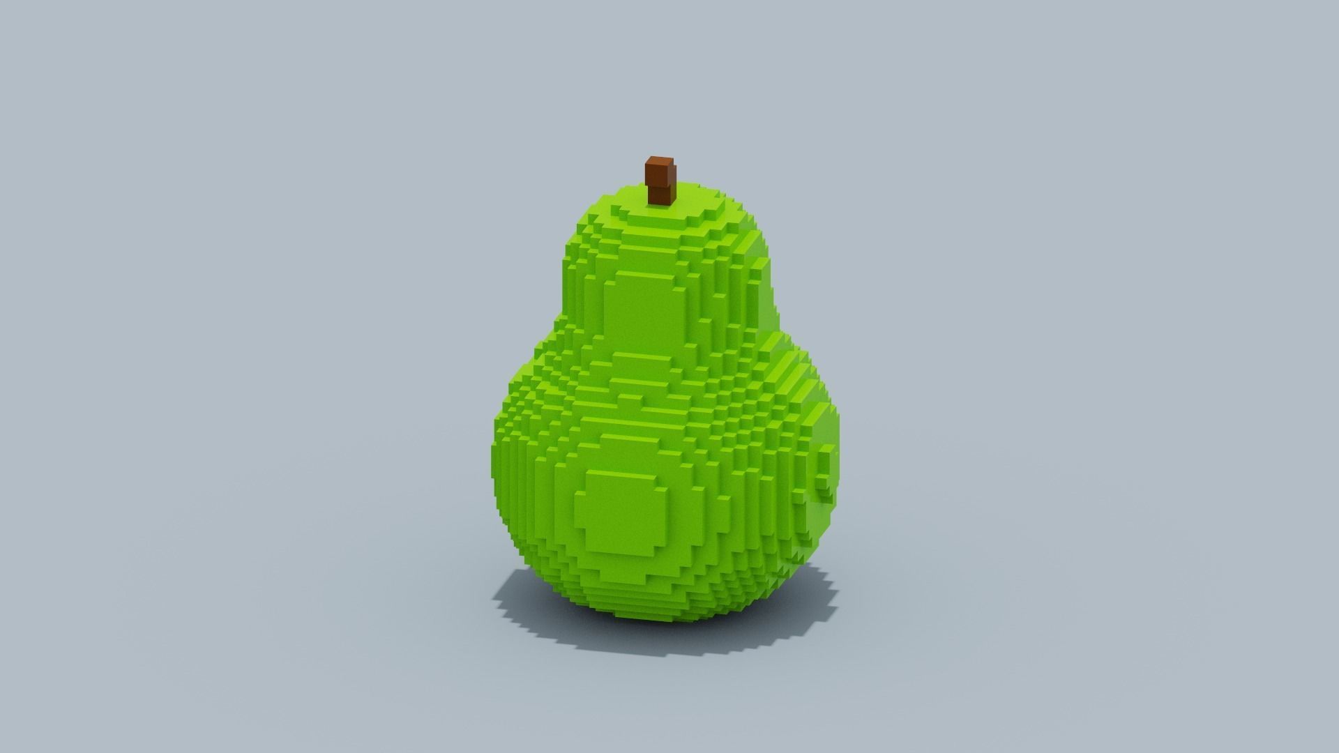 Voxel Pear Low-poly 3D model_7