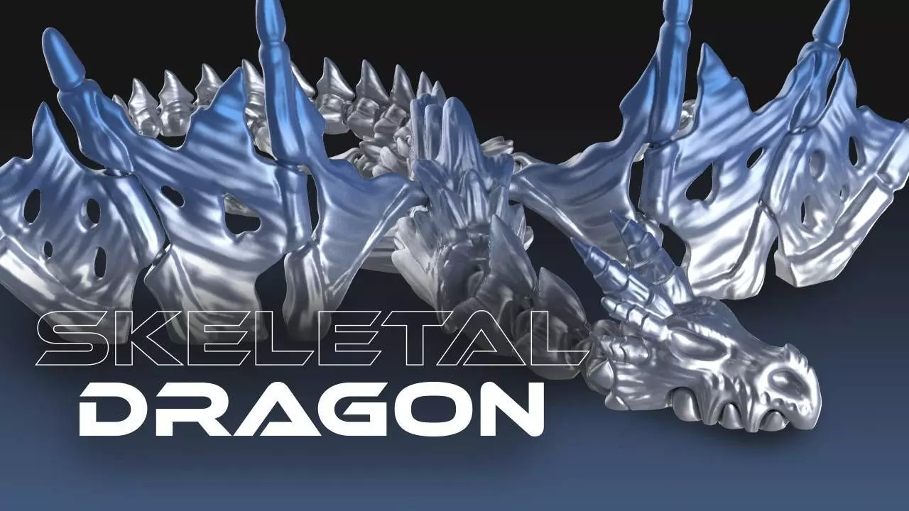 Skeletal dragon 3D print model