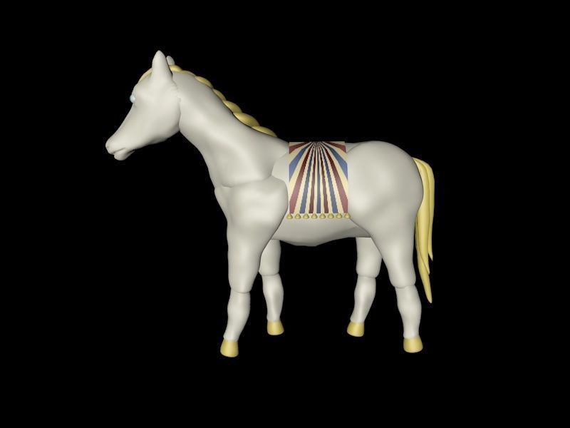 circus horse 3D model_2