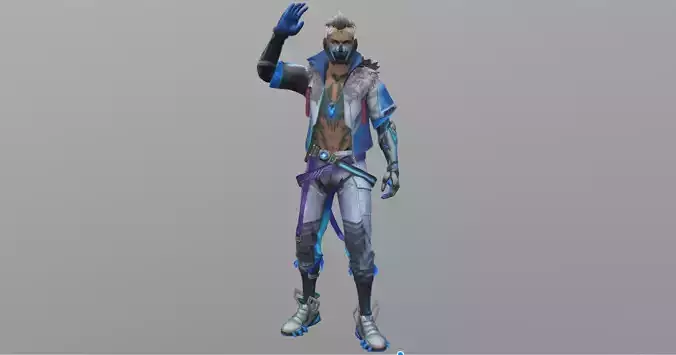 free fire Rampage Thunder witn hello emote 3D model