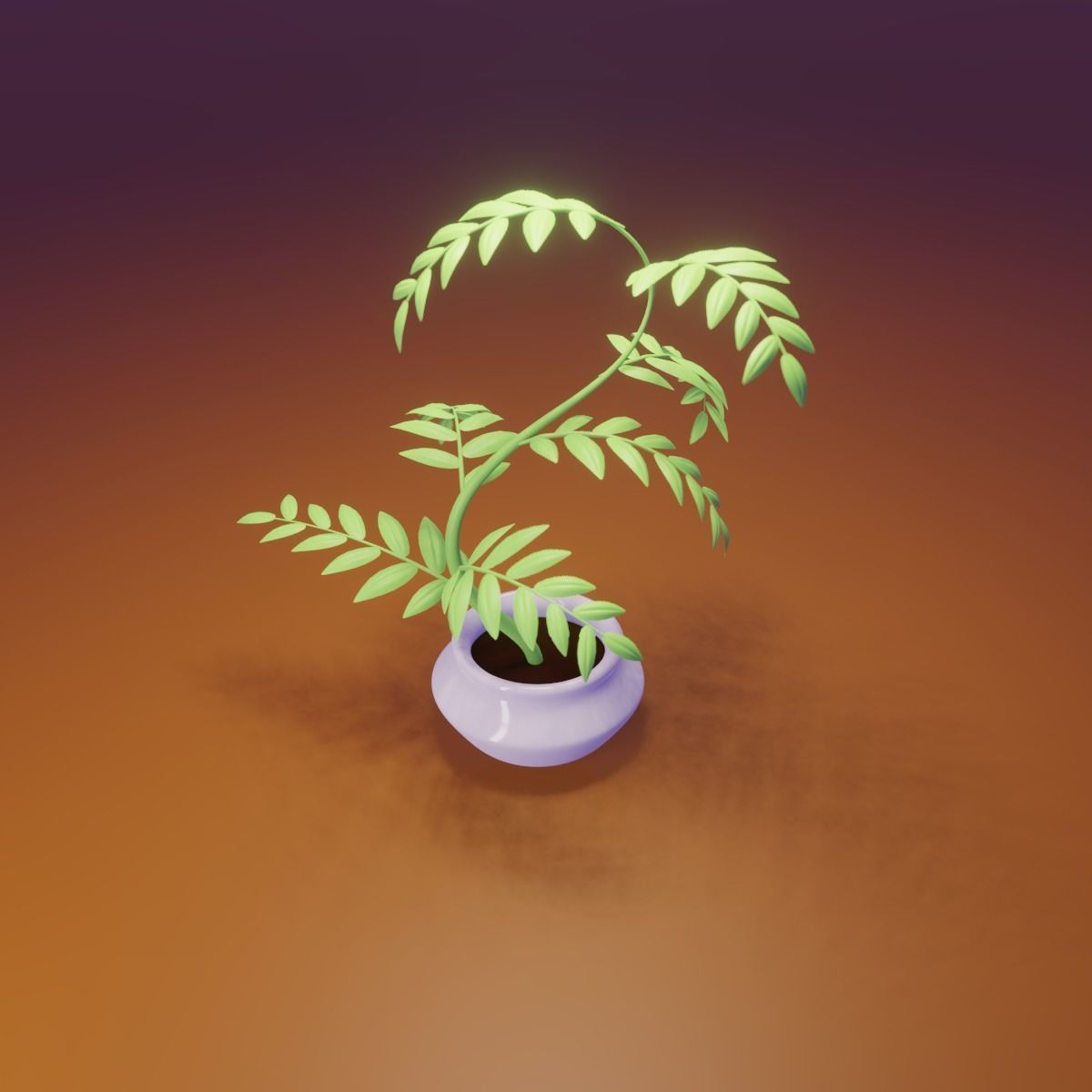 Plant sprout growing process 3D model_3