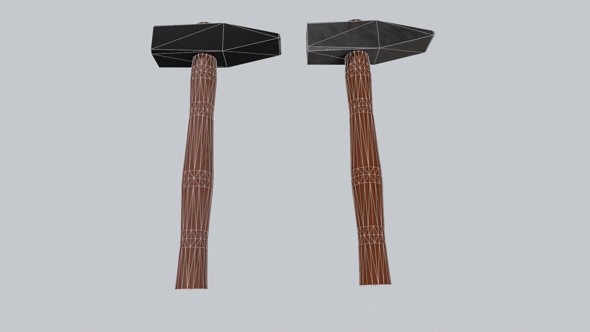 hammer two axes Low-poly 3D model_3