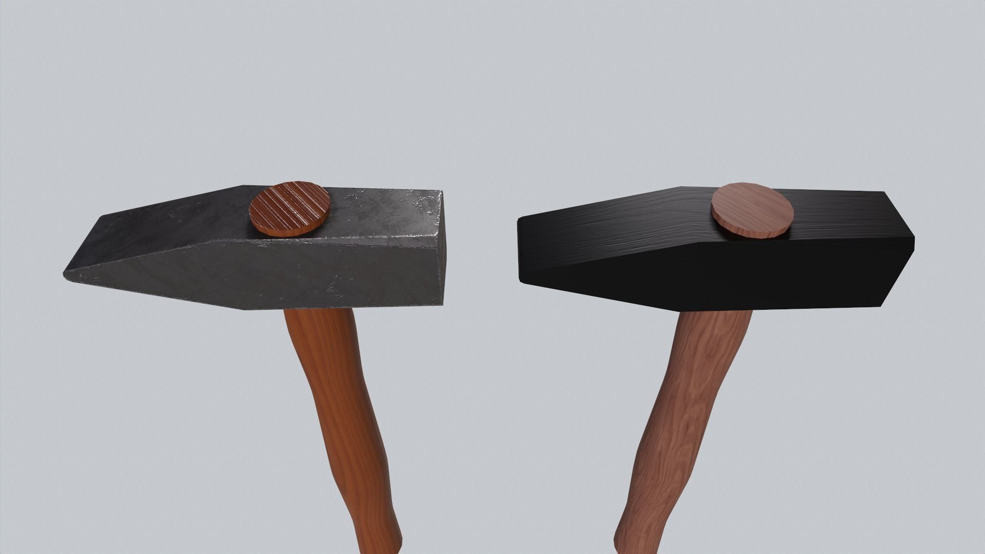 hammer two axes Low-poly 3D model_8
