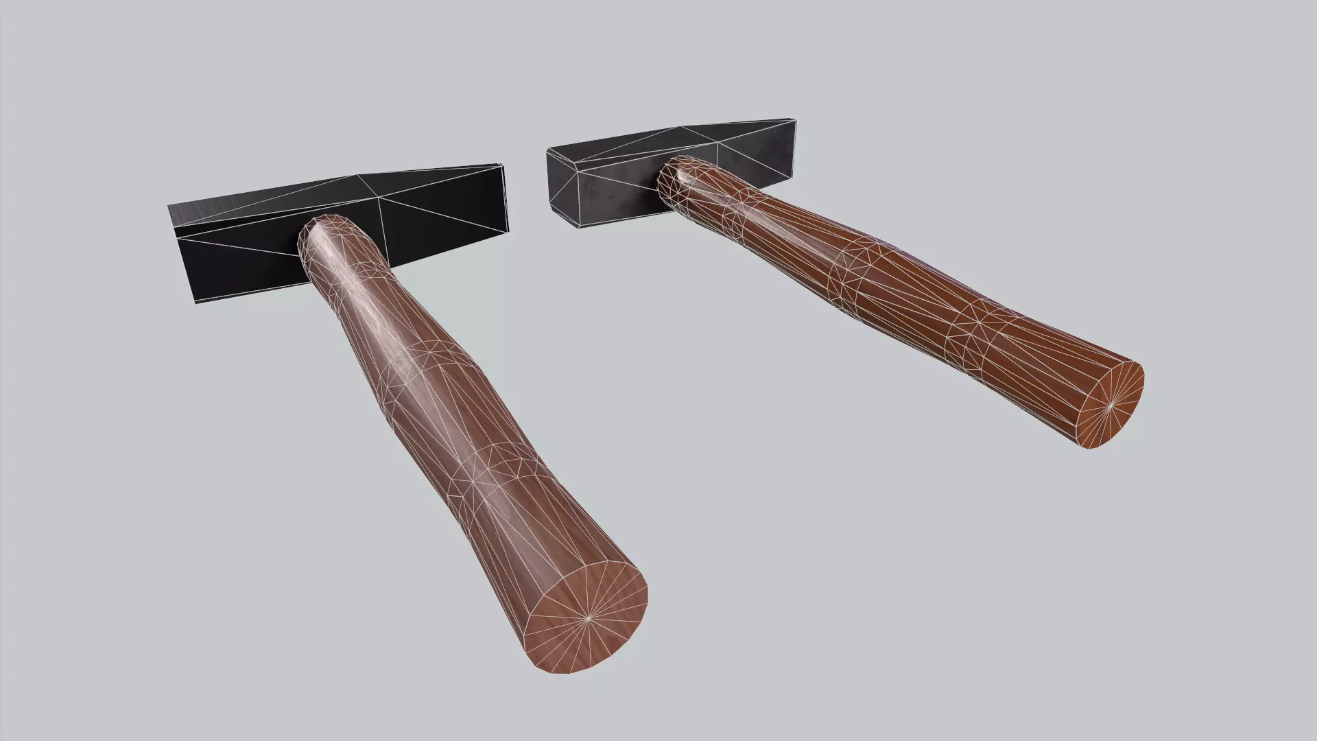 hammer two axes Low-poly 3D model_0