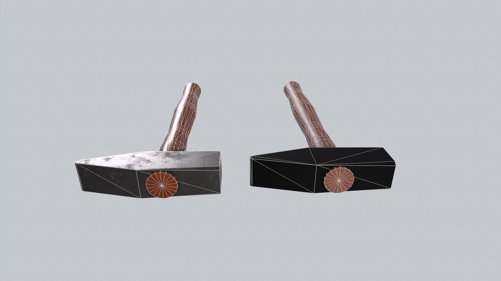 hammer two axes Low-poly 3D model_7